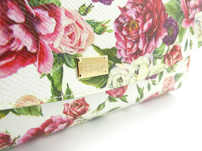 Dolce & Gabbana Dauphine Rose Print Leather Crossbody Clutch Bag Dolce & Gabbana