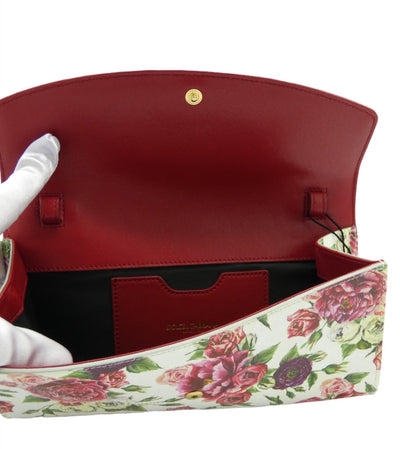 Dolce & Gabbana Dauphine Rose Print Leather Crossbody Clutch Bag Dolce & Gabbana