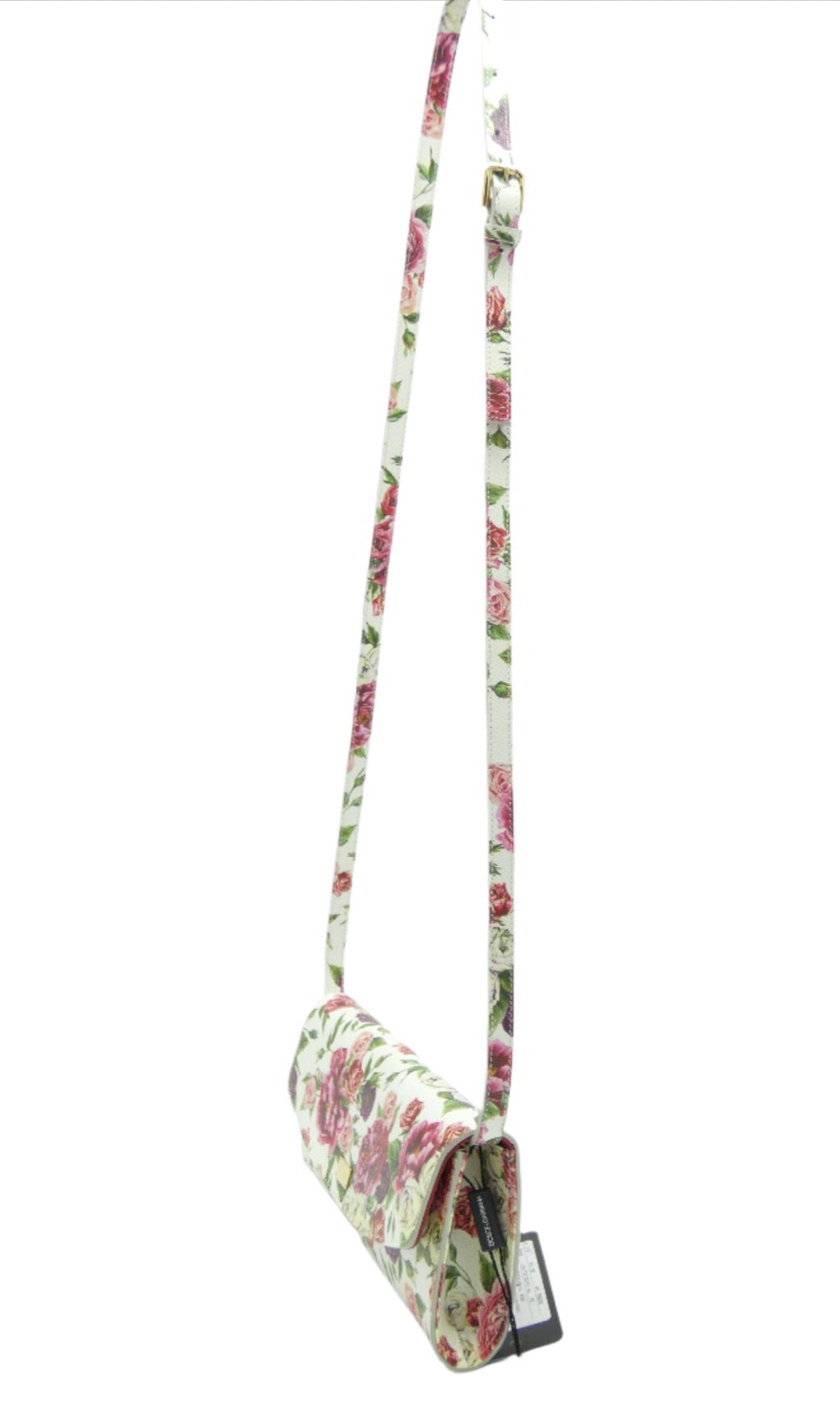 Dolce & Gabbana Dauphine Rose Print Leather Crossbody Clutch Bag Dolce & Gabbana