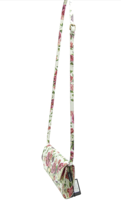 Dolce & Gabbana Dauphine Rose Print Leather Crossbody Clutch Bag Dolce & Gabbana