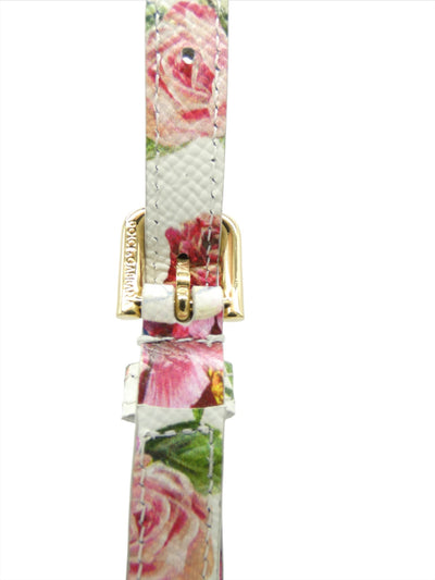 Dolce & Gabbana Dauphine Rose Print Leather Crossbody Clutch Bag Dolce & Gabbana
