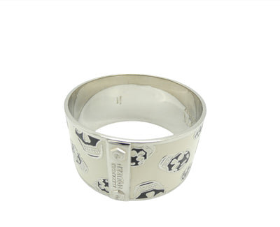 Alexander McQueen White and Black Skull Bangle Bracelet Alexander McQueen