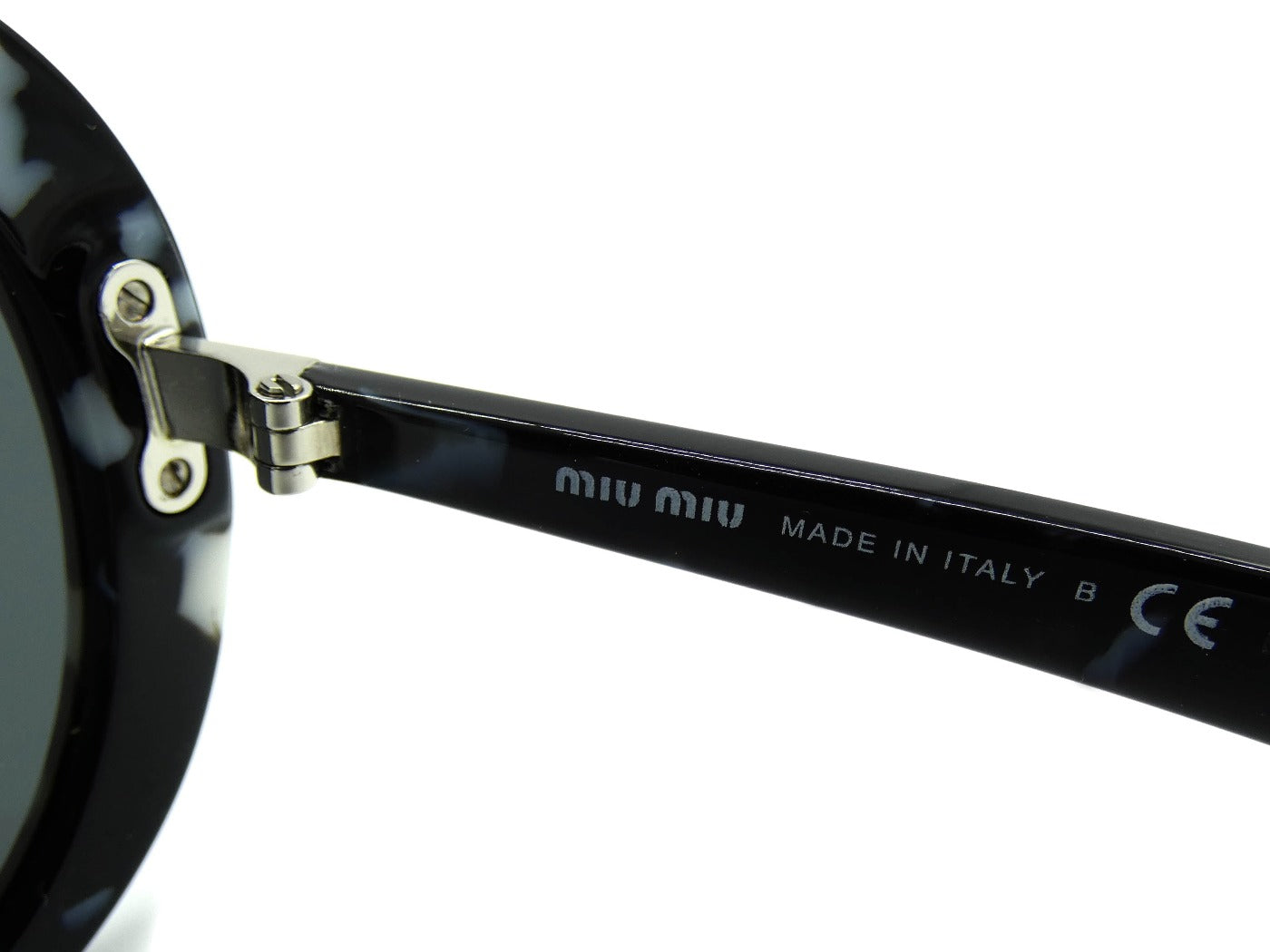 Miu Miu Black Havana Aviator Sunglasses SMU 05V Sunglasses Miu Miu