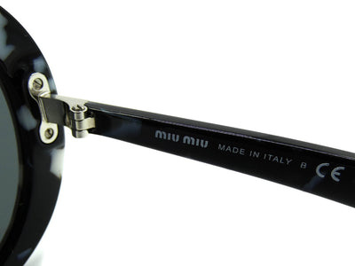 Miu Miu Black Havana Aviator Sunglasses SMU 05V Sunglasses Miu Miu