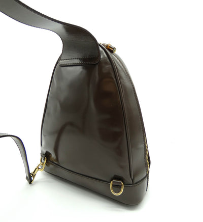 Gucci Vintage Dark Brown Leather Mini Sling Backpack Bag, Backpack Gucci