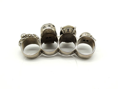 Alexander McQueen Skull Knuckle Ring in Silver and Crystal Ring Alexander McQueen