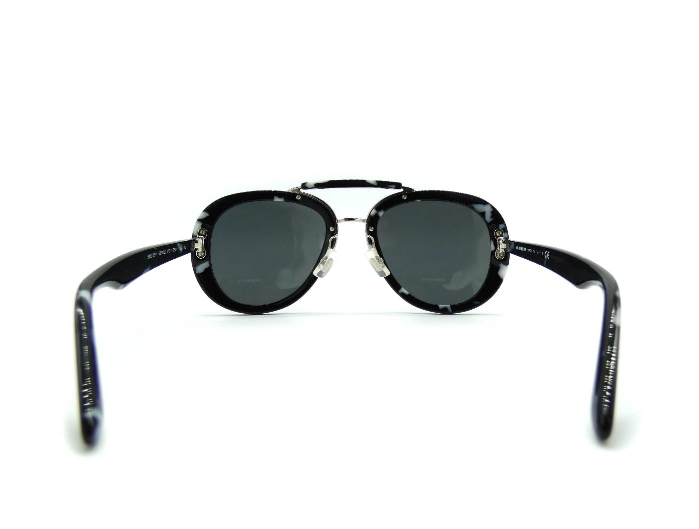 Miu Miu Black Havana Aviator Sunglasses SMU 05V Sunglasses Miu Miu