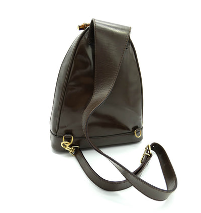 Gucci Vintage Dark Brown Leather Mini Sling Backpack Bag, Backpack Gucci