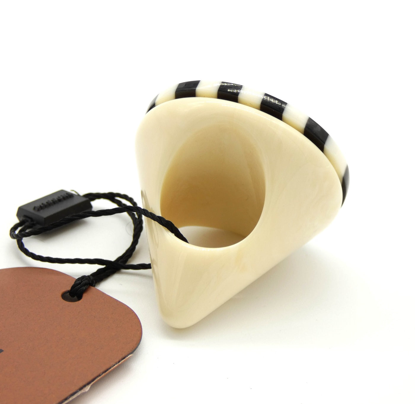 Missoni Modern Large Black and Cream Cocktail Ring Ring Missoni