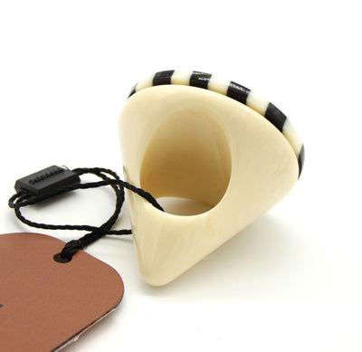 Missoni Modern Large Black and Cream Cocktail Ring Ring Missoni