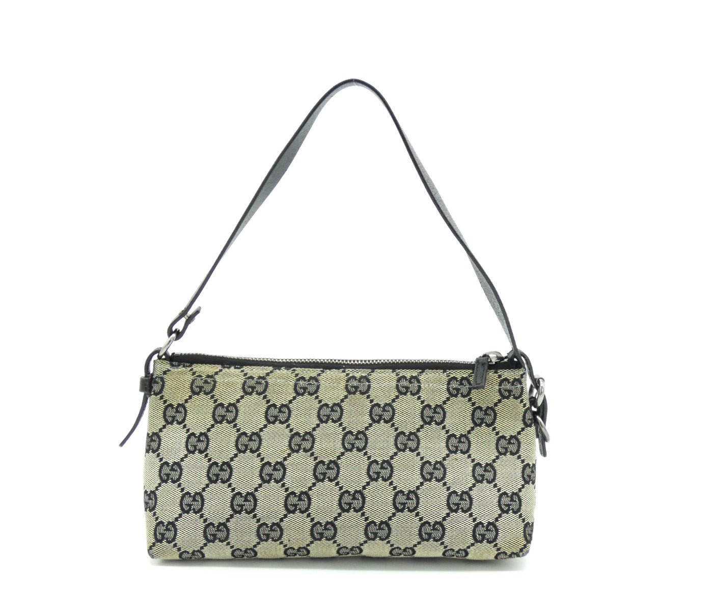 Gucci Taupe and Black Canvas Guccissimo GG Pochette Bag Gucci