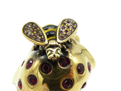 Alexander McQueen Gold Skull and Bee Ring Ring Alexander McQueen
