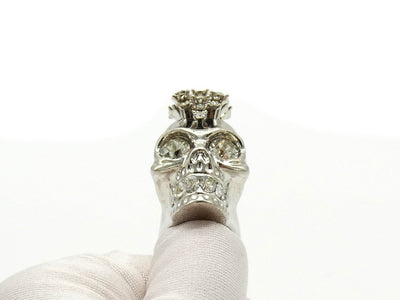 Alexander McQueen Silver Skull Crystal Mohawk Ring Ring Alexander McQueen