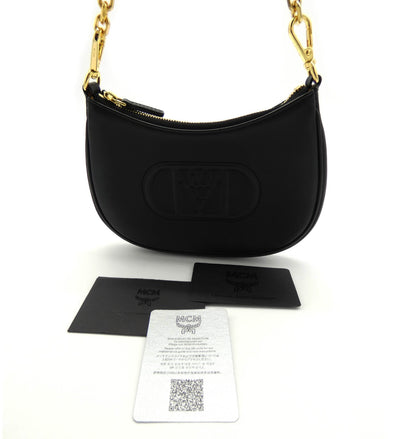 MCM Black Leather Medium Mode Travia Shoulder Bag Bag MCM