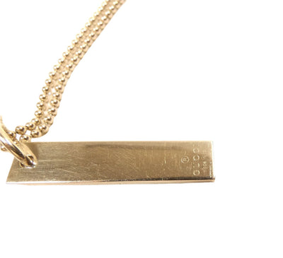 Gucci Sterling Bar Tag Double Strand Pendant Necklace Necklace Gucci