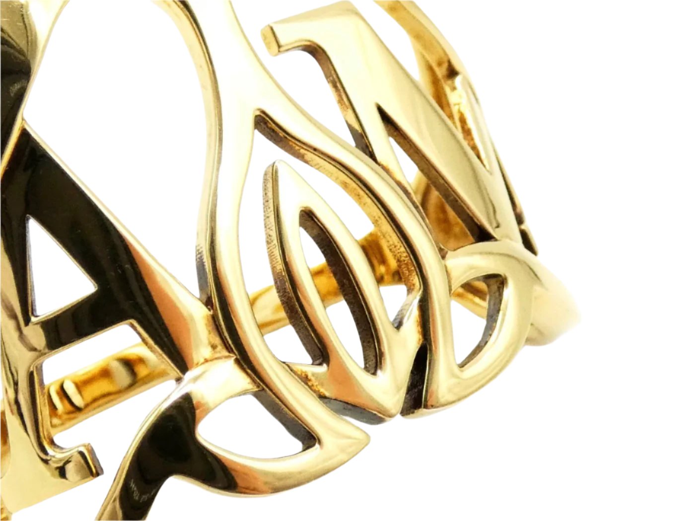 Alexander McQueen Double Finger Gold Seal Ring Ring Alexander McQueen