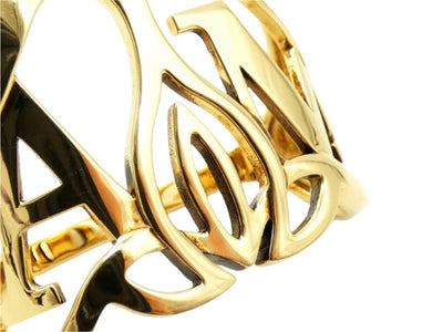 Alexander McQueen Double Finger Gold Seal Ring Ring Alexander McQueen