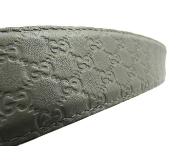 Gucci GG Guccissima Dark Grey Leather Belt Belt Gucci