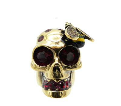 Alexander McQueen Gold Skull and Bee Ring Ring Alexander McQueen