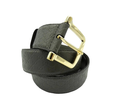 Gucci GG Guccissima Dark Grey Leather Belt Belt Gucci