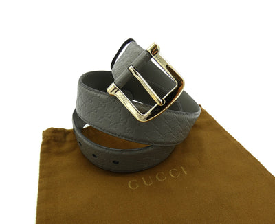 Gucci GG Guccissima Dark Grey Leather Belt Belt Gucci