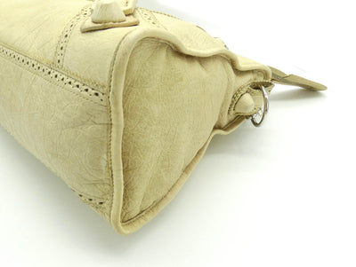 Balenciaga Blanc Crème Brogue Classic City Bag Bag Balenciaga