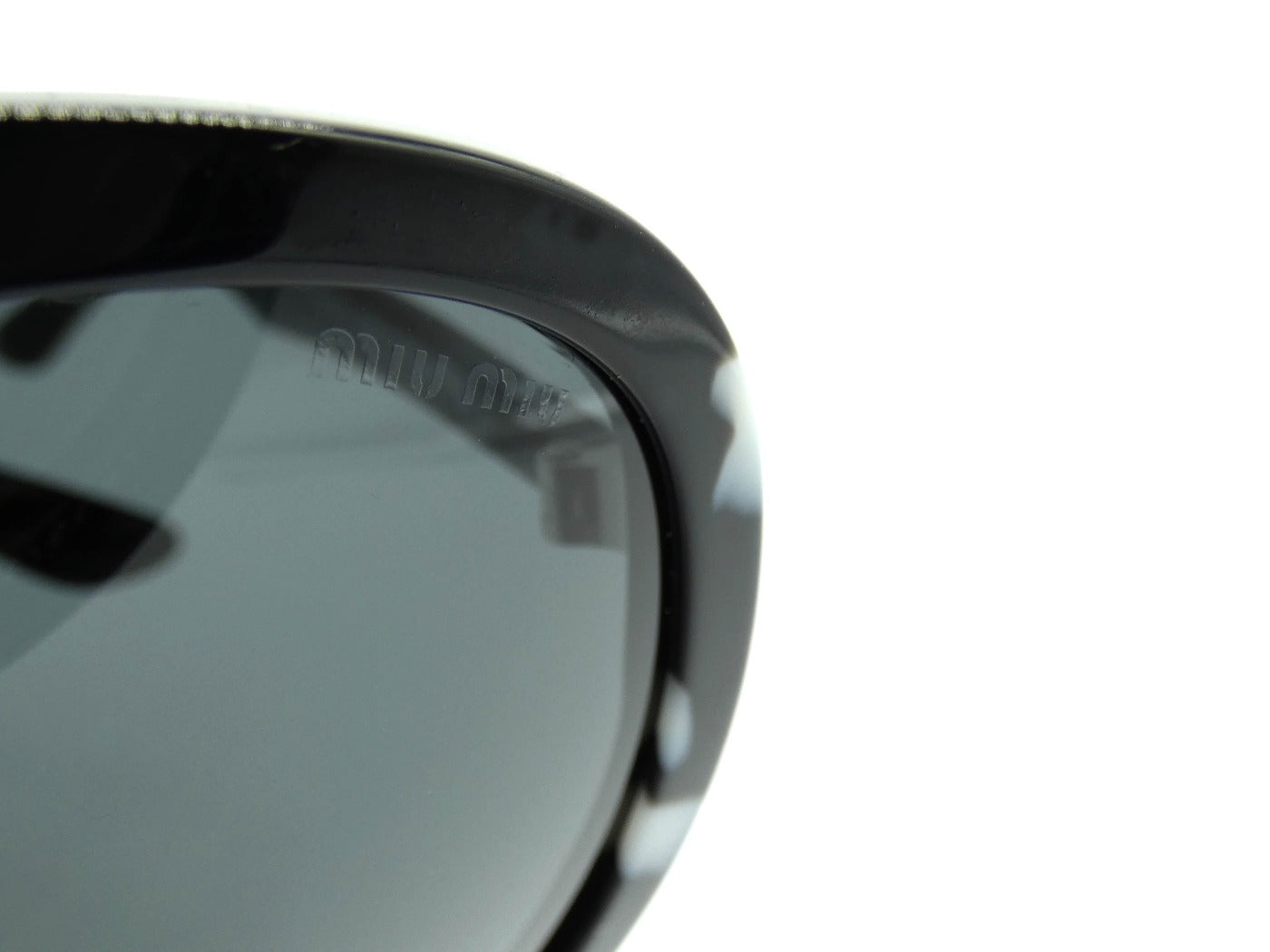 Miu Miu Black Havana Aviator Sunglasses SMU 05V Sunglasses Miu Miu
