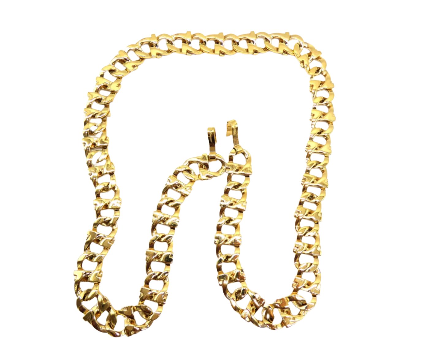 Salvatore Ferragamo Gold Metal Gancini Link Belt Belt Salvatore Ferragamo
