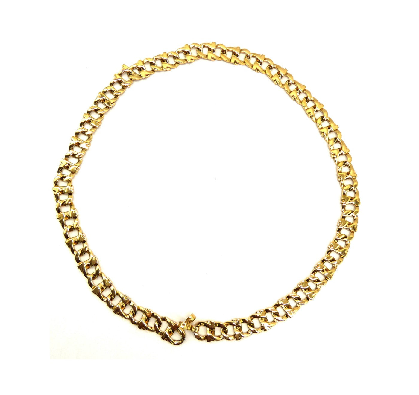 Salvatore Ferragamo Gold Metal Gancini Link Belt Belt Salvatore Ferragamo