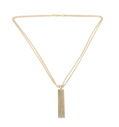Gucci Sterling Bar Tag Double Strand Pendant Necklace Necklace Gucci