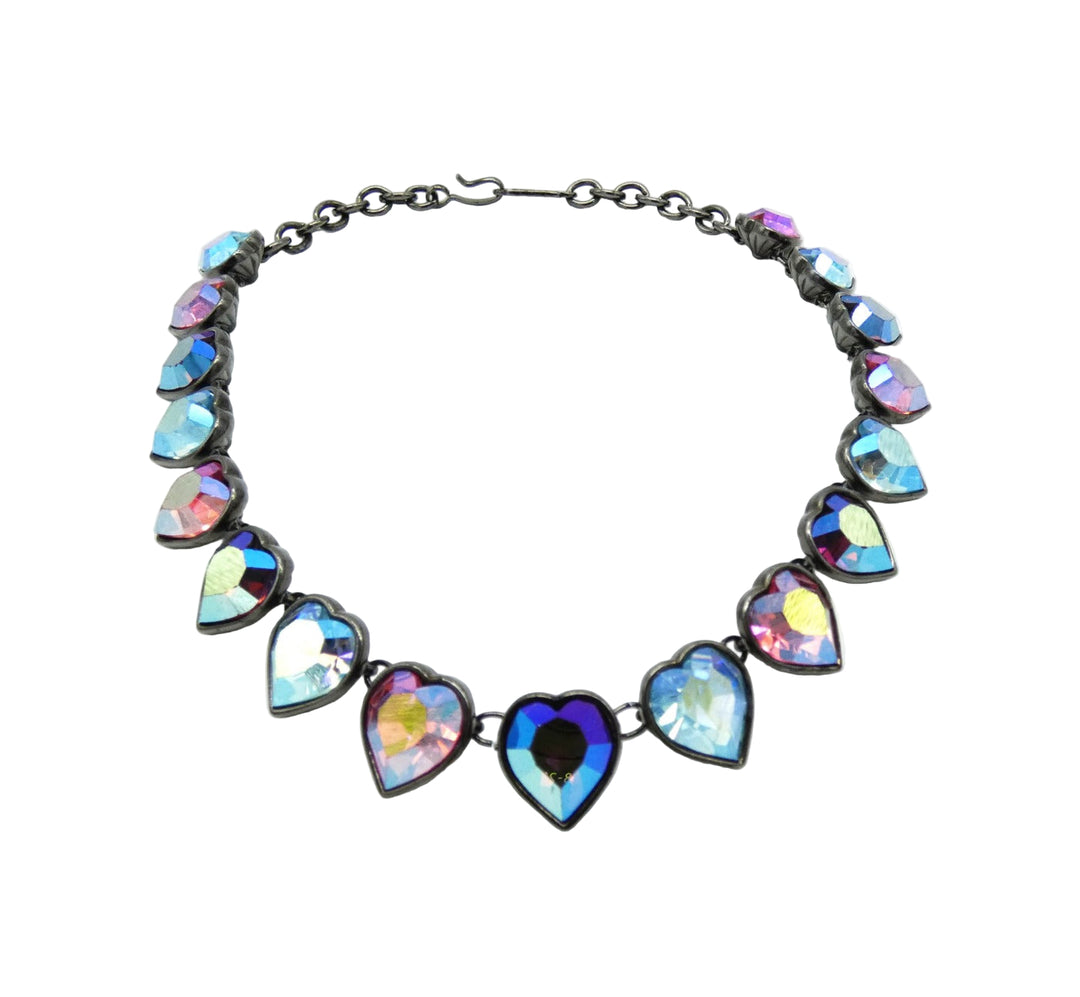 Yves Saint Laurent Crystal Heart Necklace – Occhi Azzurri