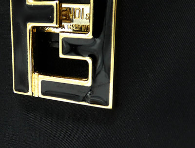 Fendi Vintage Black Nylon Logo Shoulder Bag Bag Fendi