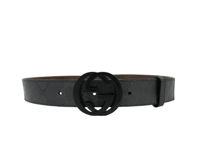 Gucci GG Black Grey Imprime Belt Belt Gucci