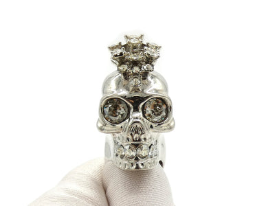 Alexander McQueen Silver Skull Crystal Mohawk Ring Ring Alexander McQueen