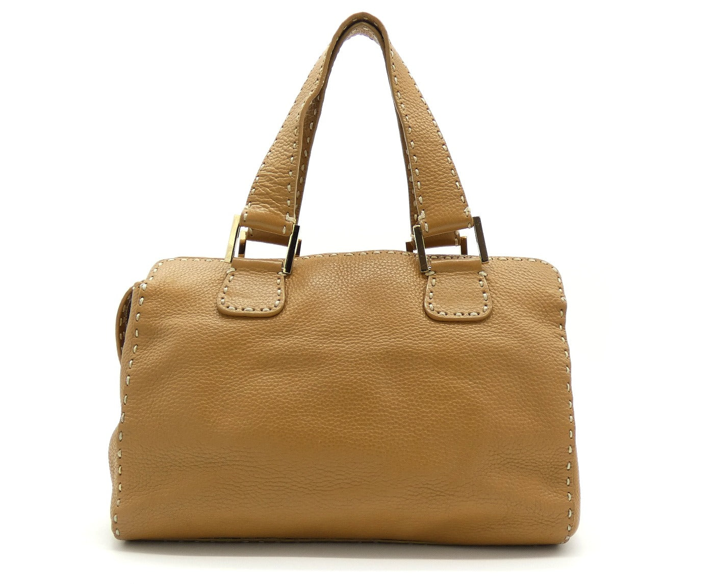 Fendi Vintage Tan Leather Boston Bag Bag Fendi
