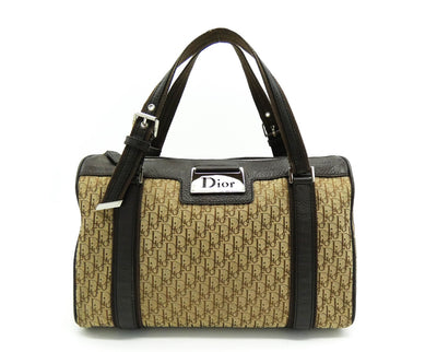 Christian Dior Tan Oblique Street Chic Boston Handbag Bag Christian Dior