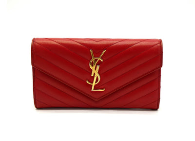 Saint Laurent Rouge Grain De Poudre Large Envelope Wallet Wallet YSL
