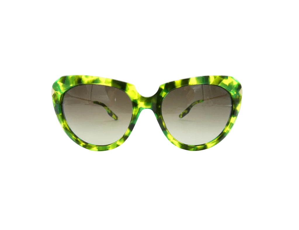 Alexander McQueen Sunglasses Green with Silver MCQ0006/S 