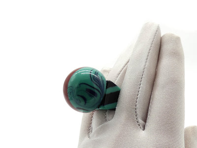 Missoni Modern Large Blue and Red Swirl Ball Cocktail Ring Ring Missoni