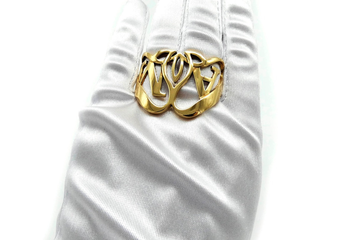 Alexander McQueen Double Finger Gold Seal Ring Ring Alexander McQueen