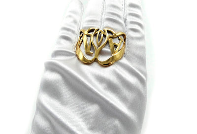 Alexander McQueen Double Finger Gold Seal Ring Ring Alexander McQueen