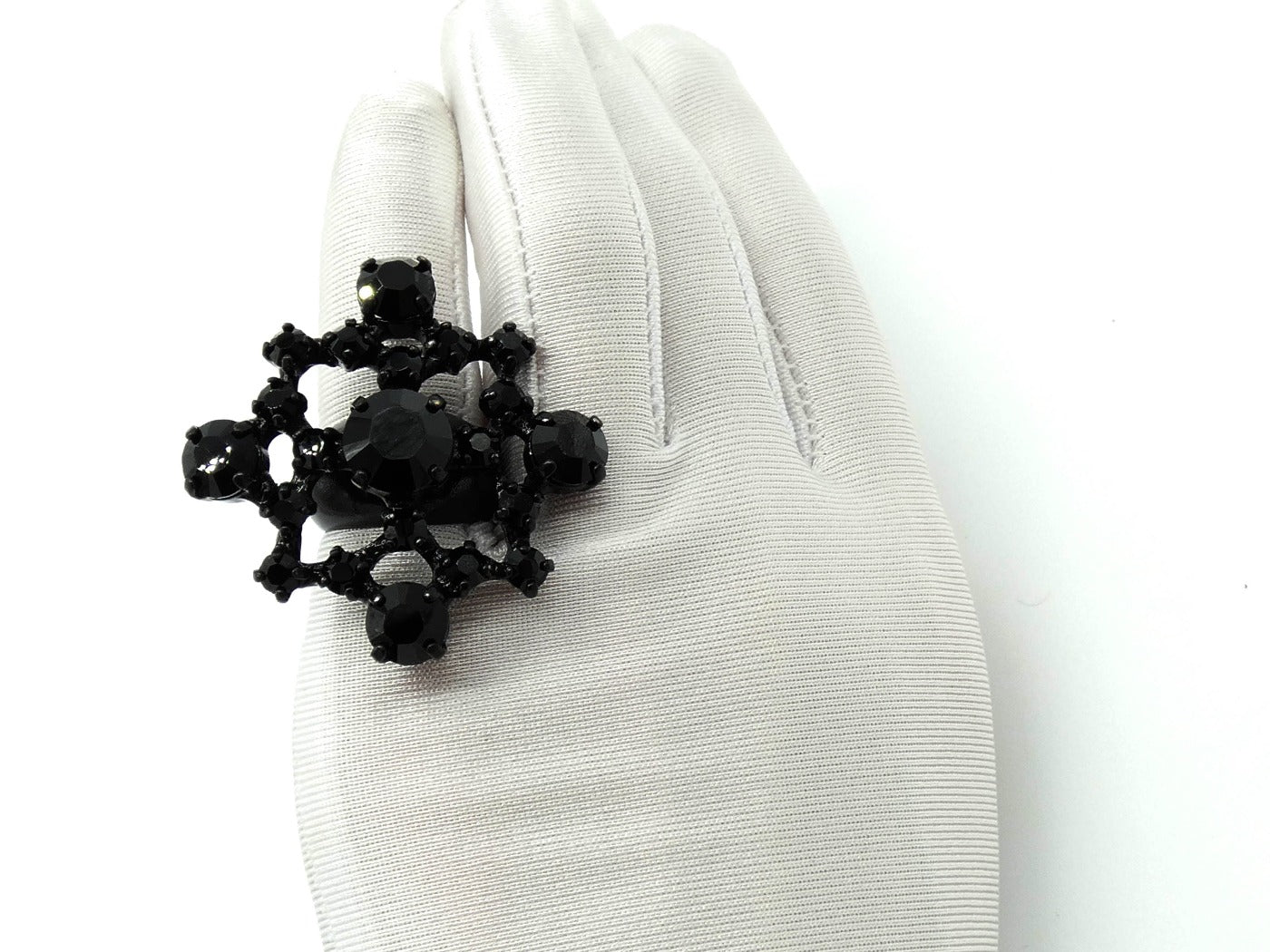YSL Black Stone Cocktail Ring Ring YSL