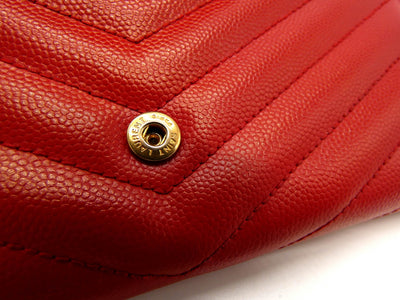 Saint Laurent Rouge Grain De Poudre Large Envelope Wallet Wallet YSL