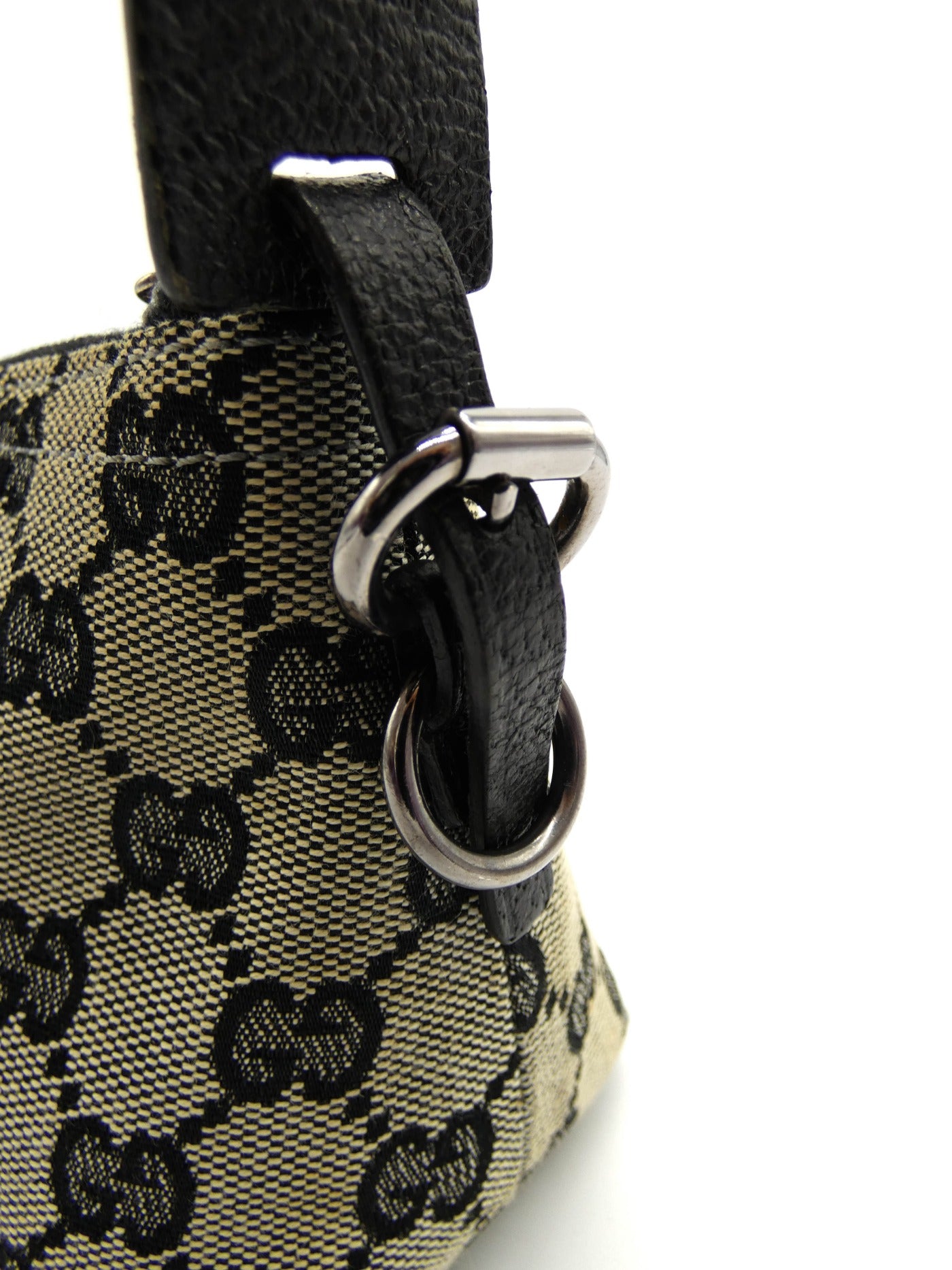 Gucci Taupe and Black Canvas Guccissimo GG Pochette Bag Gucci