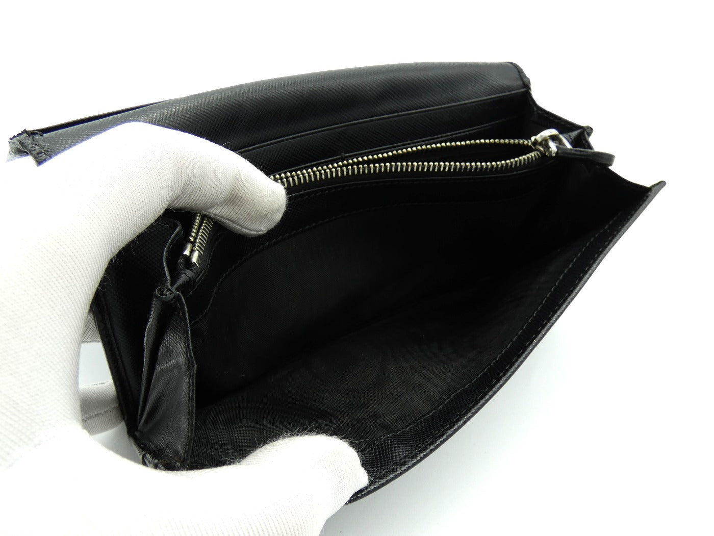 Prada Black Saffiano Long Wallet Wallet Prada