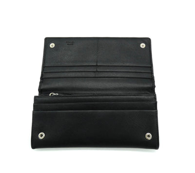 Prada Black Saffiano Long Wallet Wallet Prada