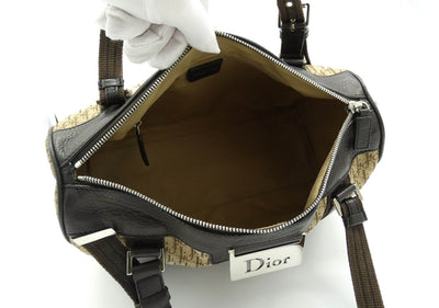 Christian Dior Tan Oblique Street Chic Boston Handbag Bag Christian Dior