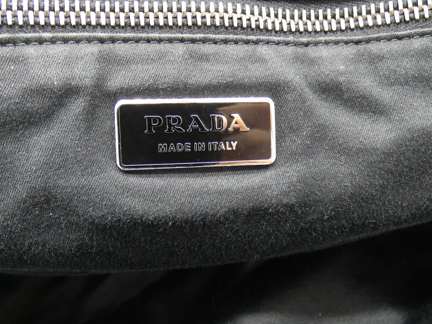 Prada Vintage Black Denim with White Leather Shoulder Bag Bag Prada