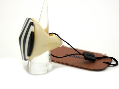 Missoni Modern Large Black and Cream Cocktail Ring Ring Missoni