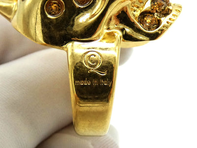 Alexander McQueen Double Gold Skull and Chain Ring Ring Alexander McQueen